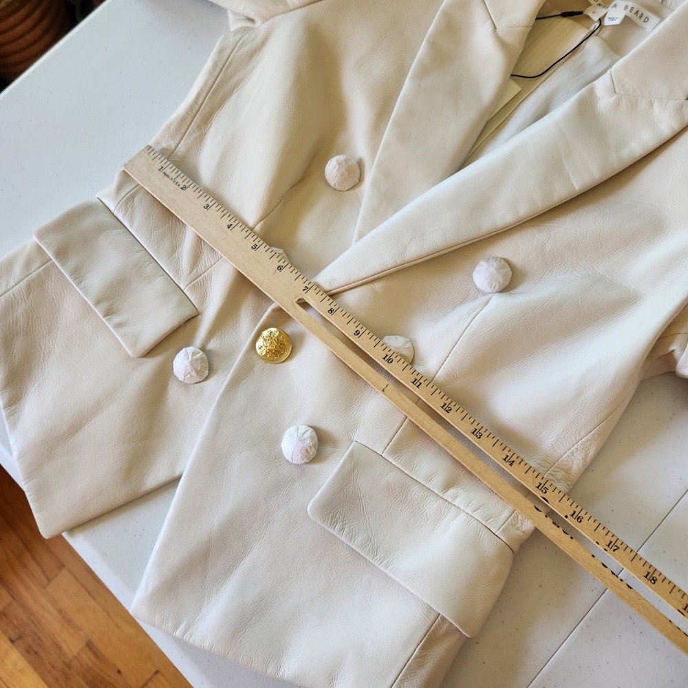 Veronica Beard Genuine Leather Dickie Jacket 4 Bone Chic Neutral Quiet Luxury - Picture 12 of 16